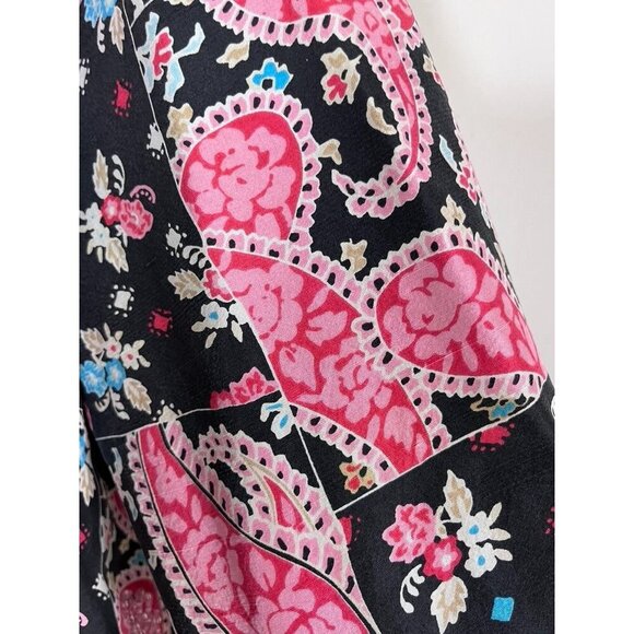 Silkland Silk Floral Jacket 3X Black Beaded Paisley Full Zip Boho Western Artsy - Picture 4 of 16